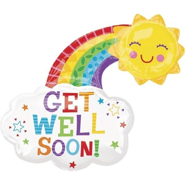 Loftus International Loftus International A3-5489 30 x 30 in. Get Well Happy Rainbow Super Shape Balloon A3-5489